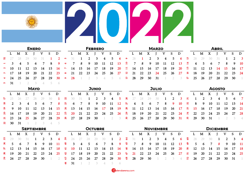 calendario con feriados en argentina 2022