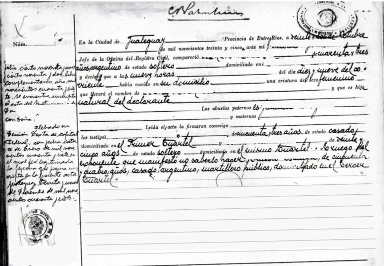 Cómo solicitar una partida de nacimiento en Entre Ríos