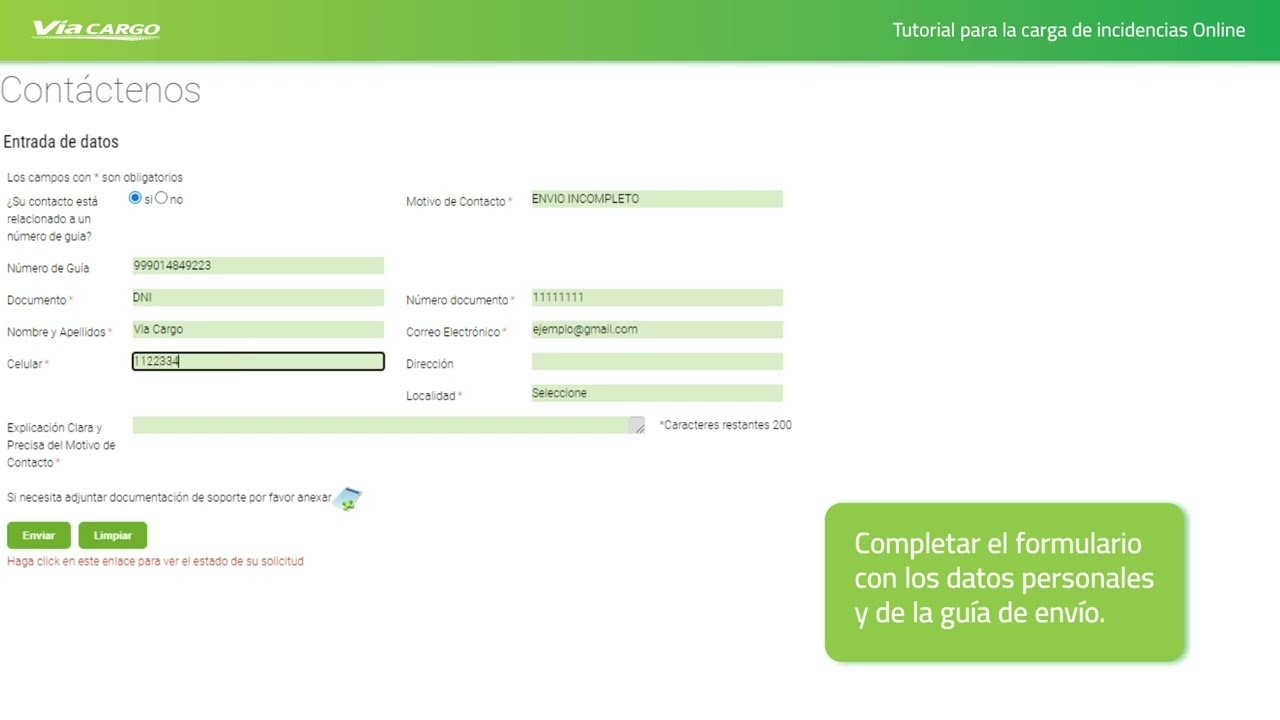tarifas de envio por peso en via cargo